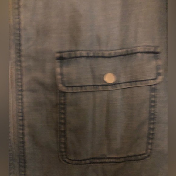 Loft Chambray Two-tone Zipper Jacket S - Picture 4 of 9